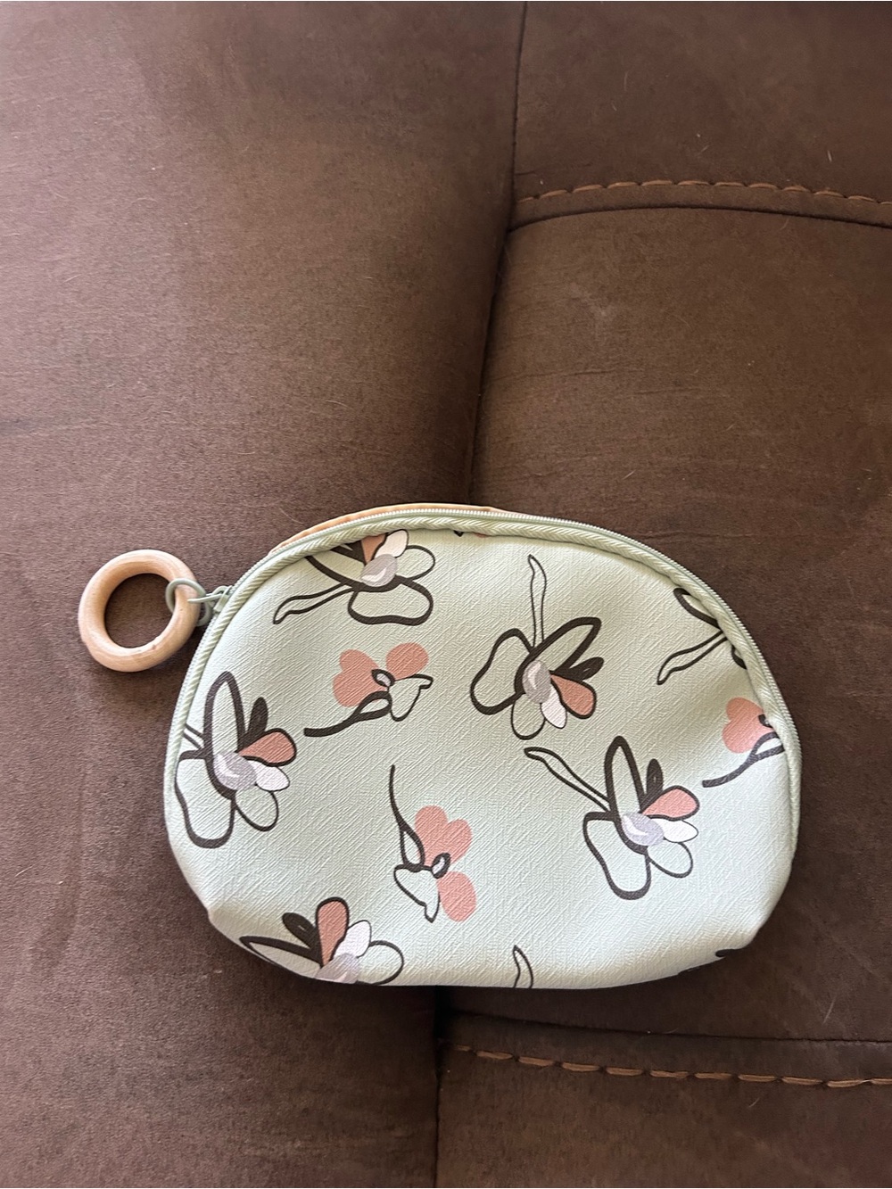 ipsy Floral Coin & Card Pouch in Mint, Pink, Cream - Picture 2 of 5